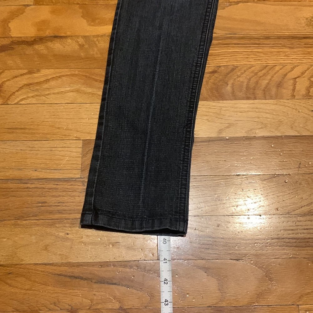 Softened, broken in, faded black bootcut denim - Picture 2 of 10